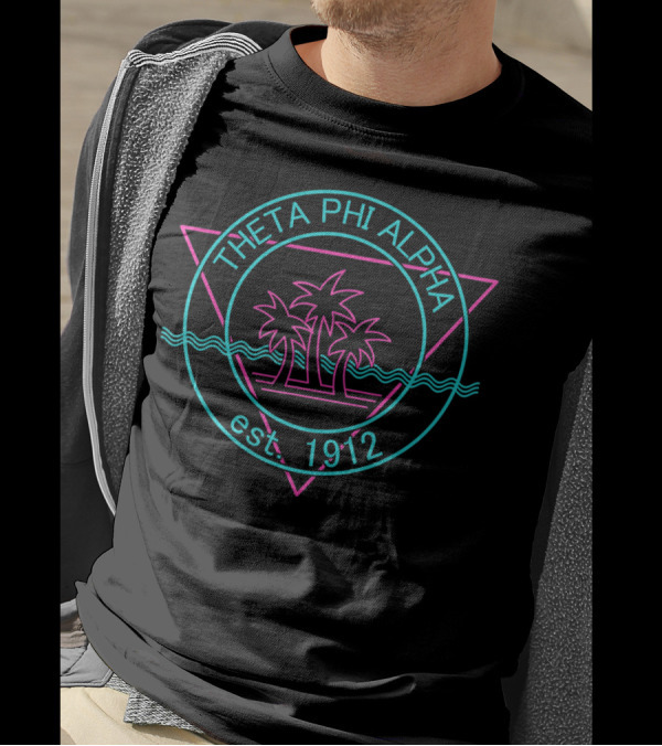 Theta Phi Alpha Est. 1912 Waves Palm Trees T-Shirt