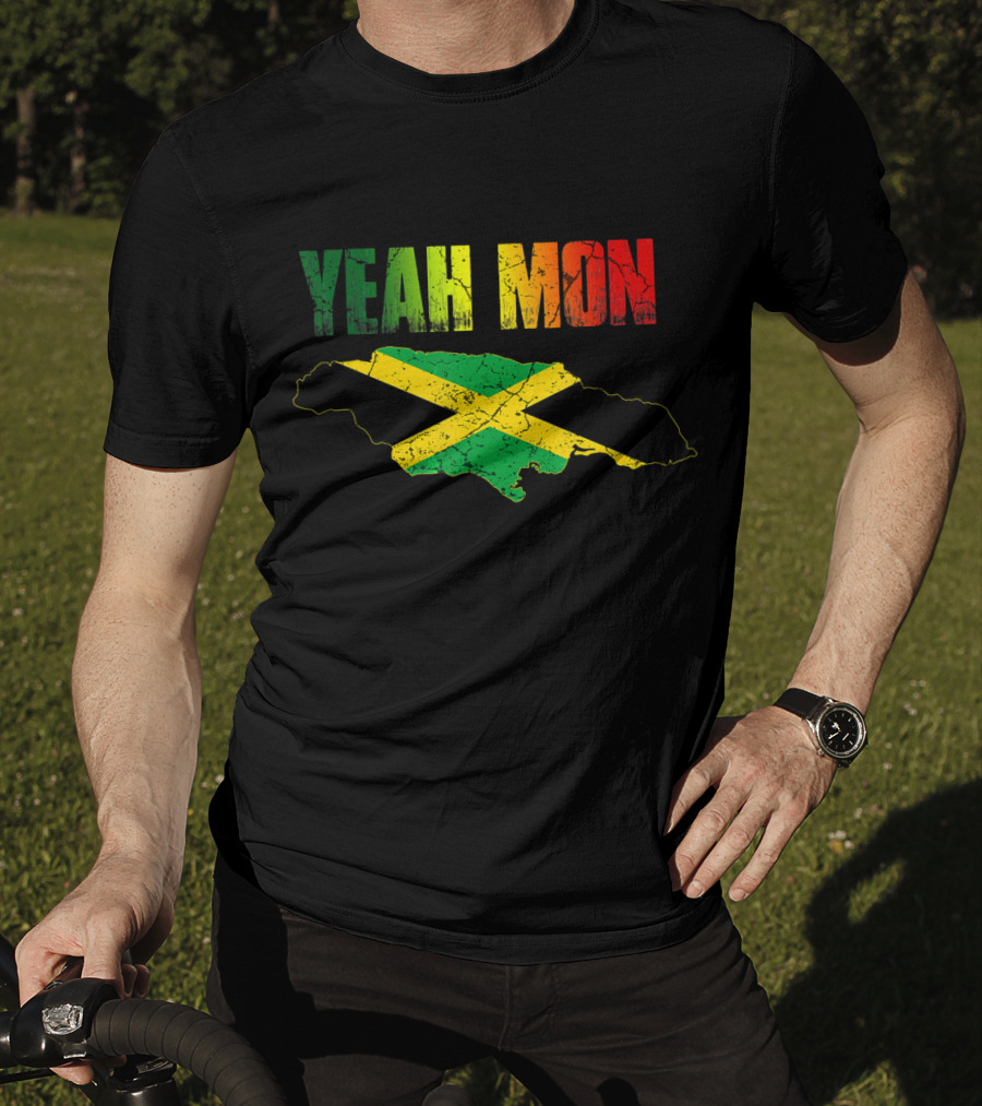 Yeah Mon Jamaican Map Flag Colors T-Shirt