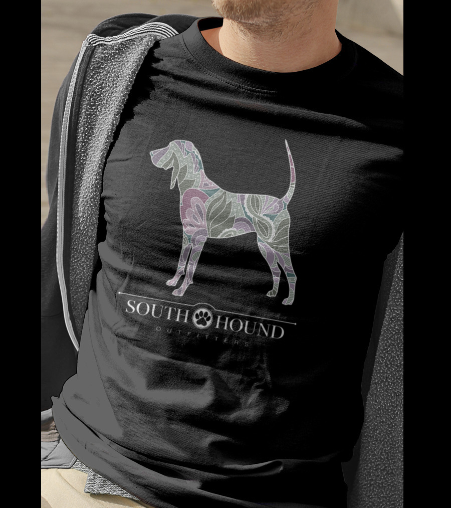 South Hound Outfitters Sage Blush Floral Coonhound T-Shirt