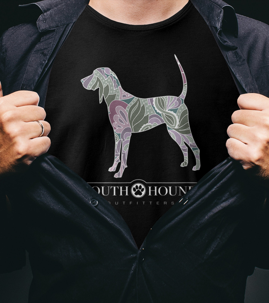 South Hound Outfitters Sage Blush Floral Coonhound T-Shirt
