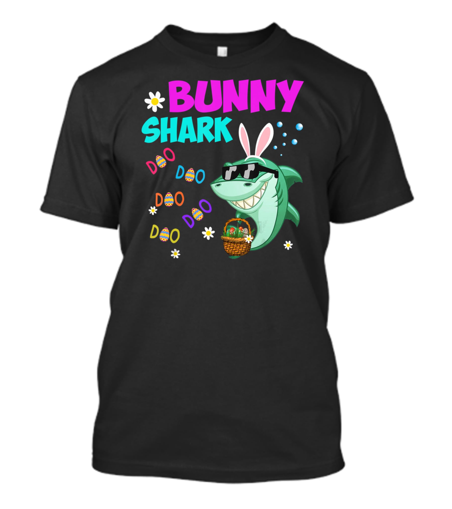 Bunny Shark Doo Easter Toddler Bunny Shark Sunglasses Basket T-Shirt