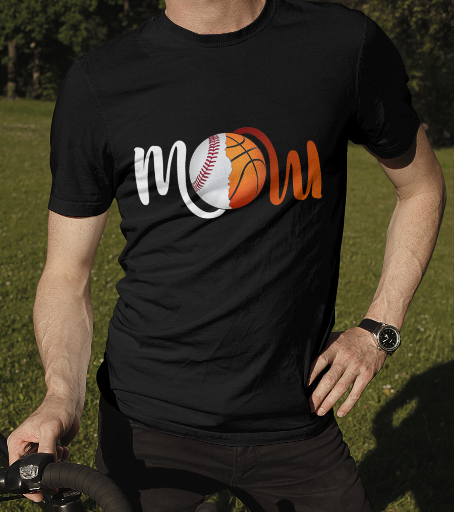 Mom Baseball Basketball Fusion T-Shirt