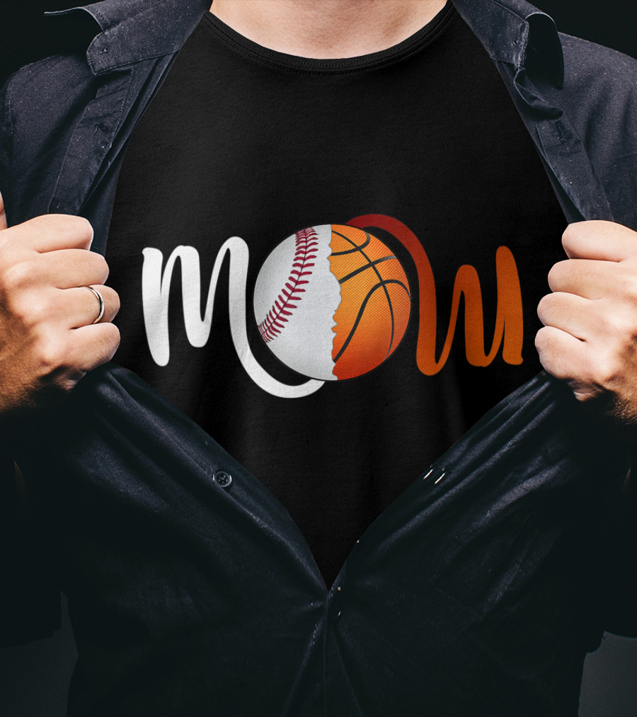Mom Baseball Basketball Fusion T-Shirt