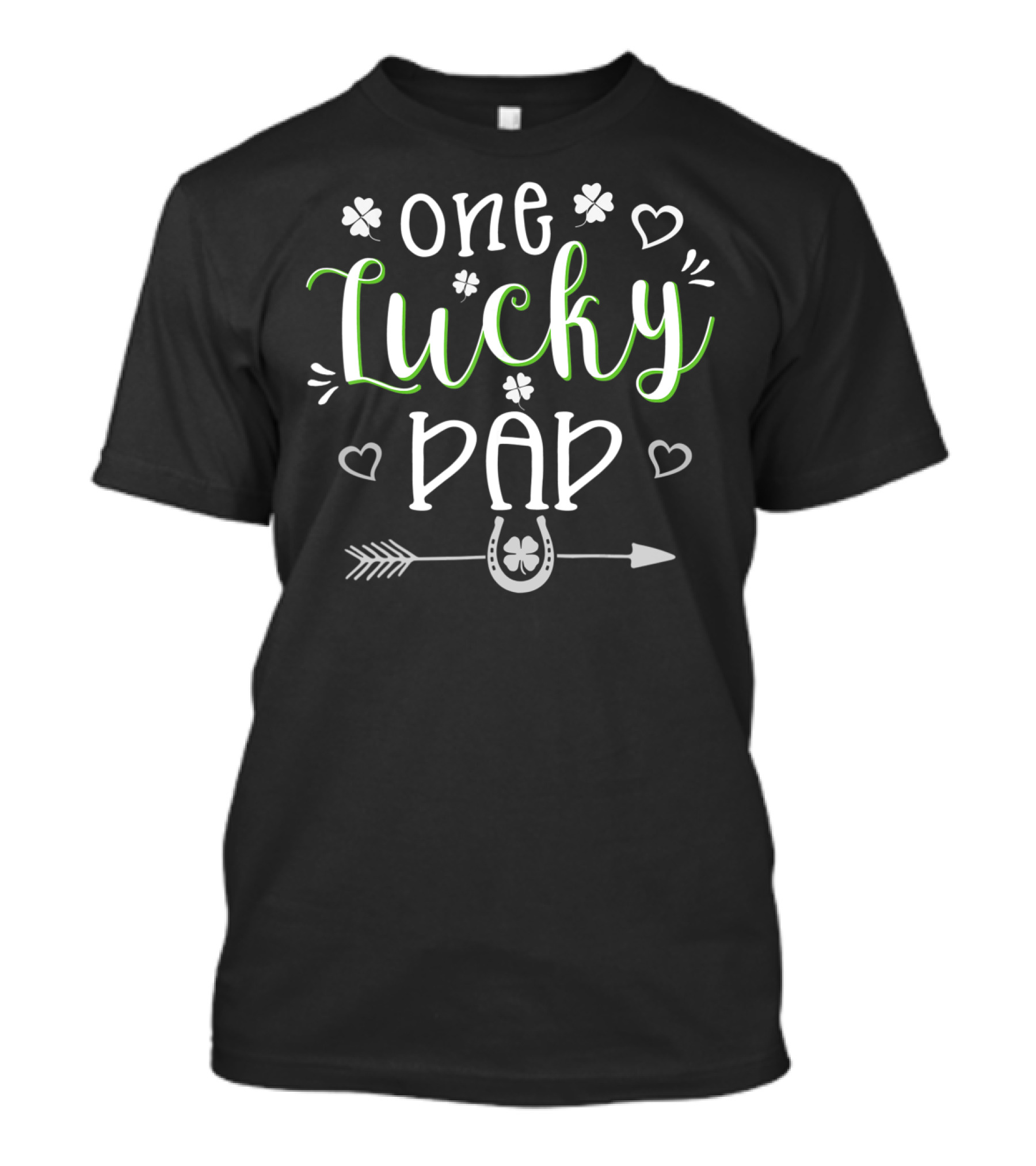 One Lucky Dad Shamrock Horseshoe St Patrick's Day T-Shirt