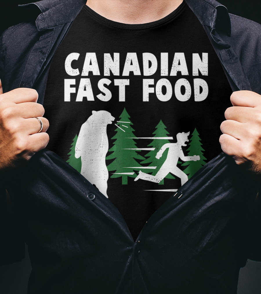 Canadian Fast Food Bear Chase Forest Adventure T-Shirt