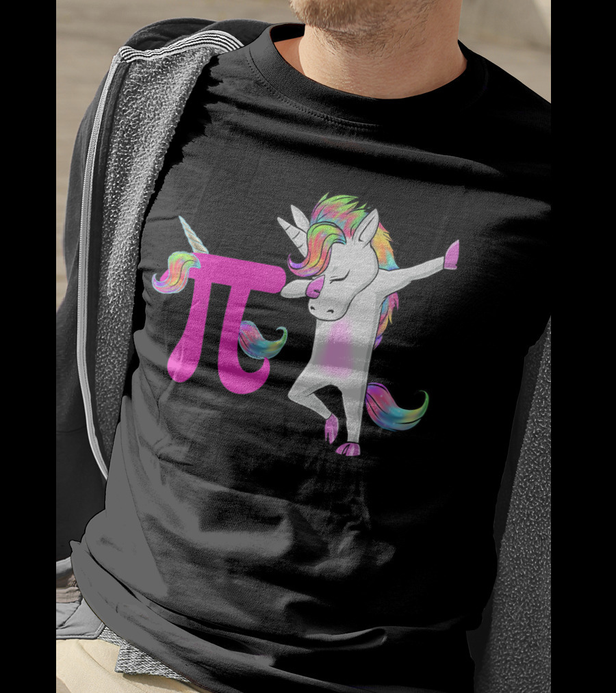 Happy Pi Day Unicorn Dabbing Math Rainbow Magic T-Shirt