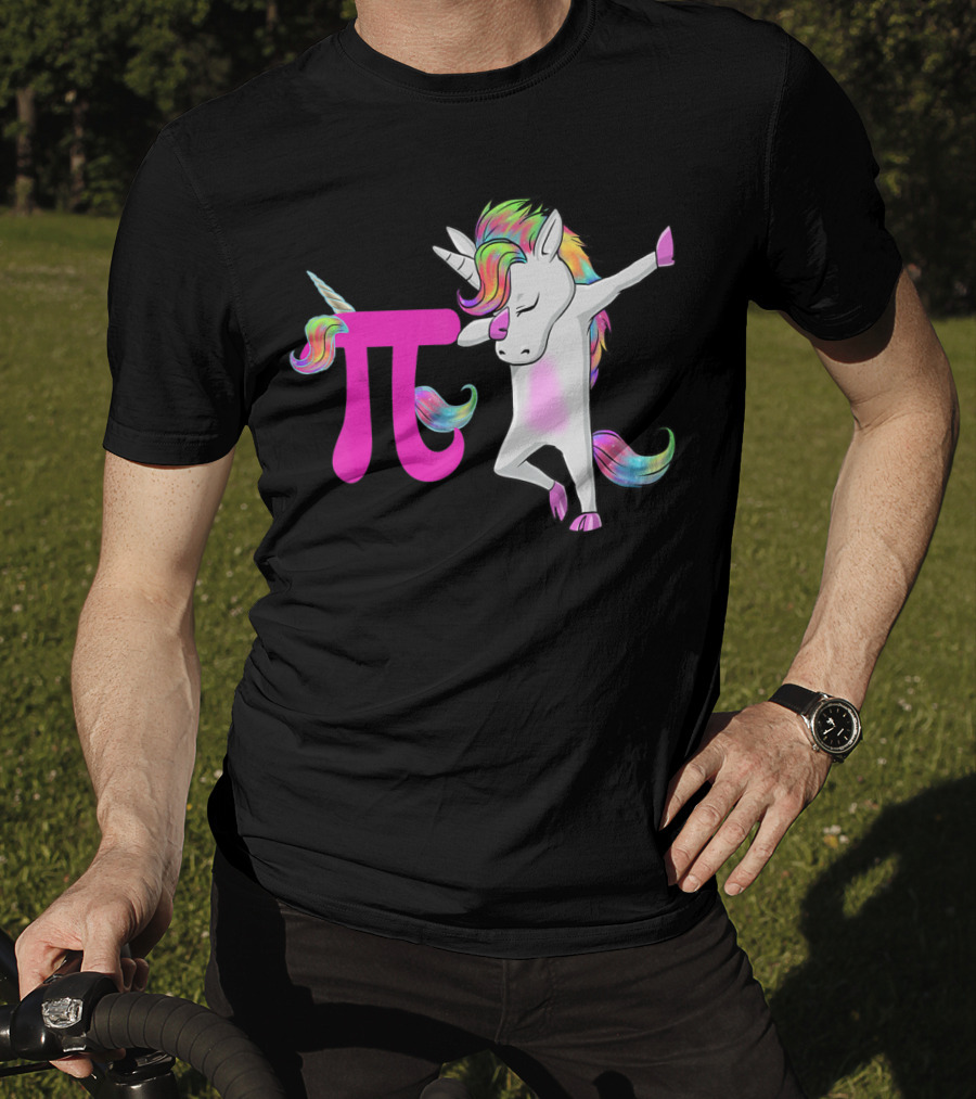 Happy Pi Day Unicorn Dabbing Math Rainbow Magic T-Shirt
