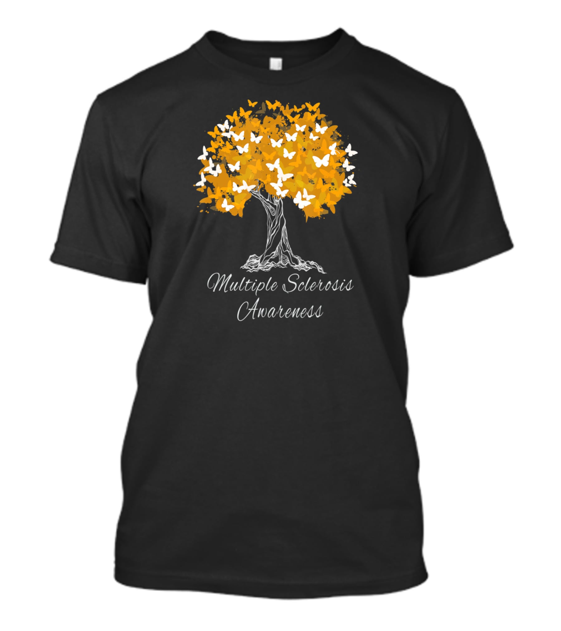Multiple Sclerosis Awareness Tree With Butterflies T-Shirt