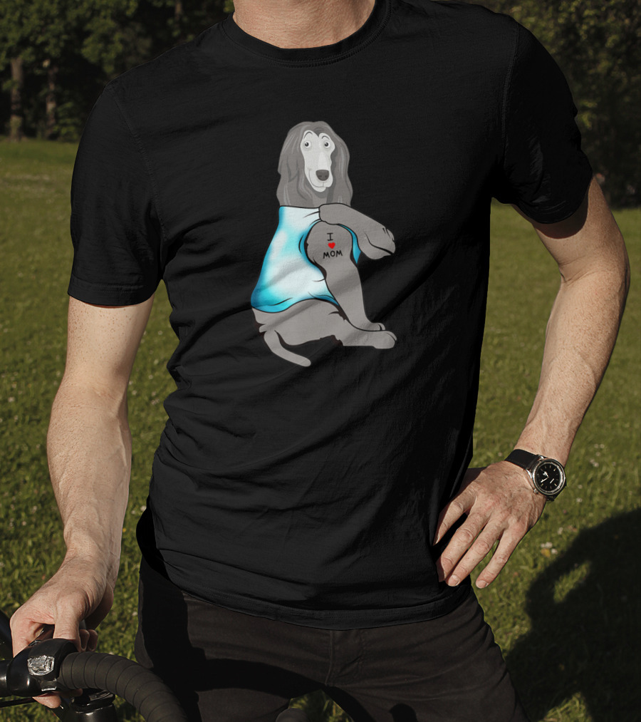 Afghan Hound Tattoo I Love Mom T-Shirt