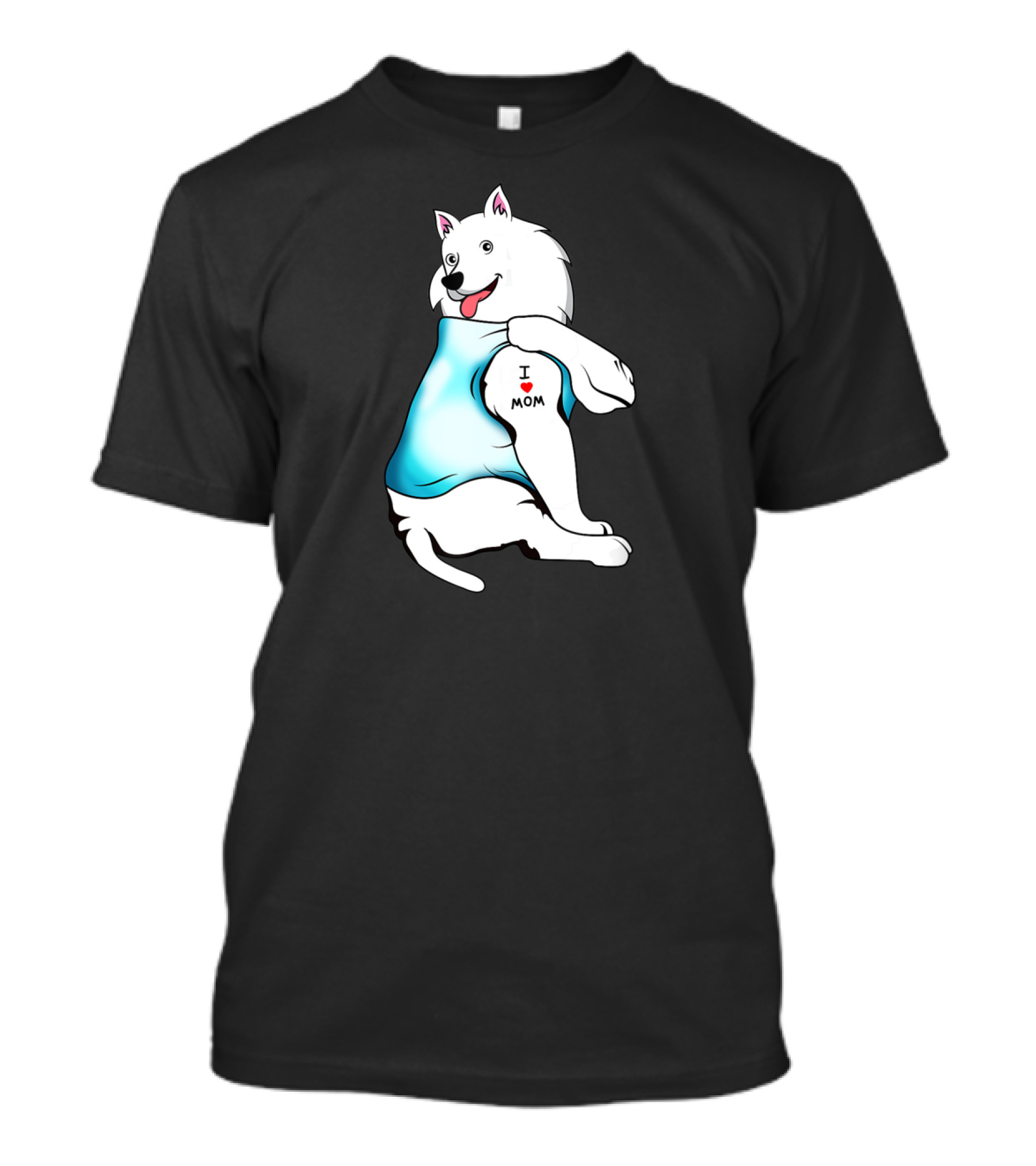 American Eskimo Dog Tattoo I Love Mom T-Shirt