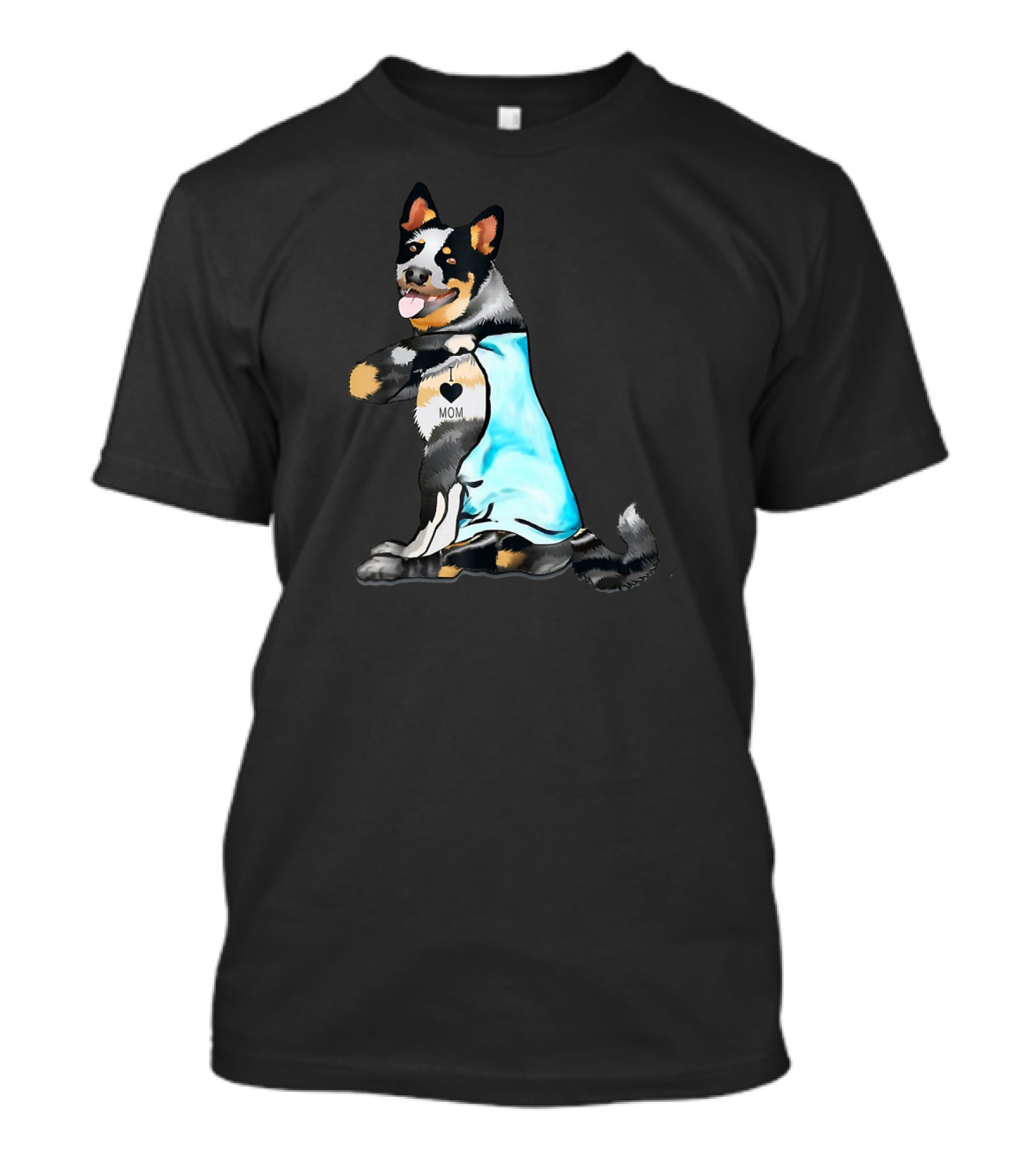 Australian Cattle Dog Tattoos I Love Mom T-Shirt