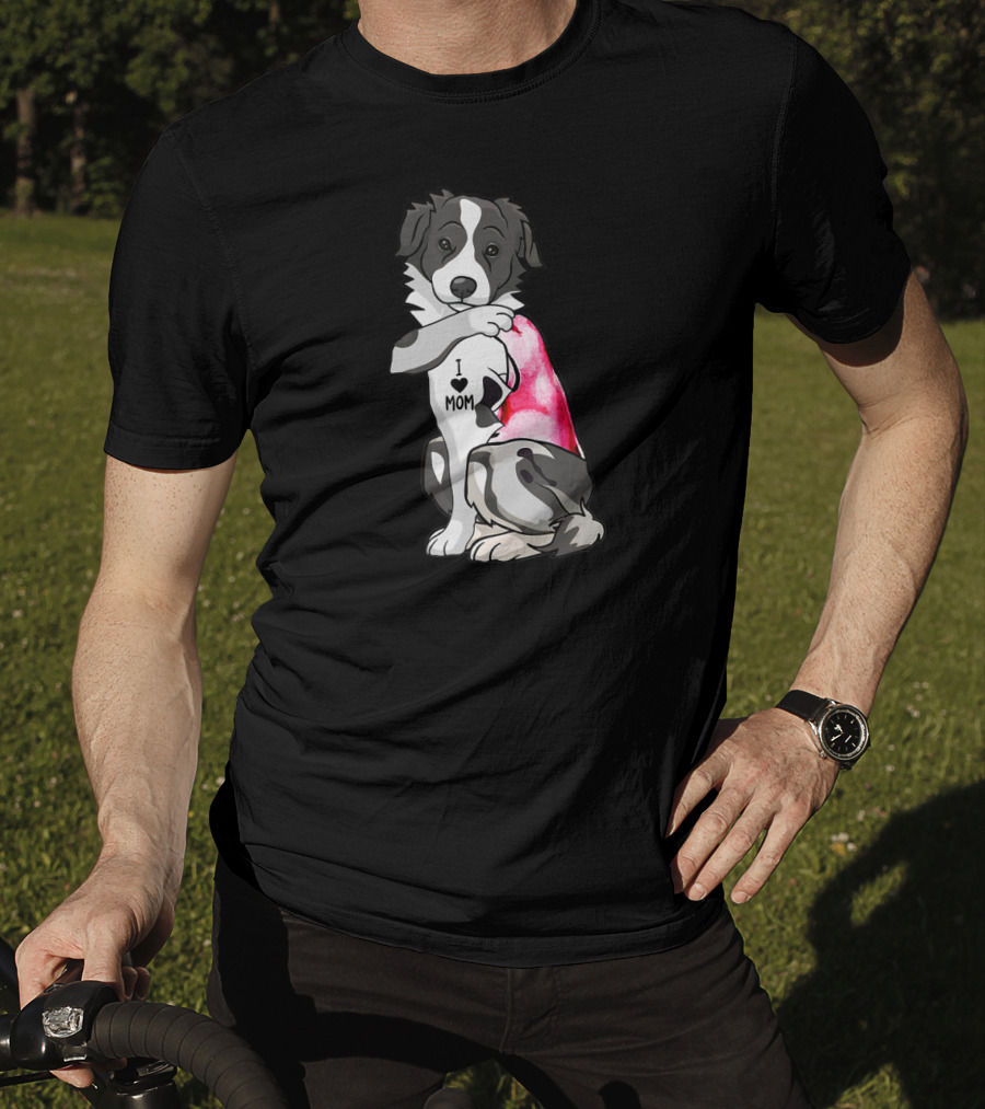 Border Collie Dog I Love Mom T-Shirt