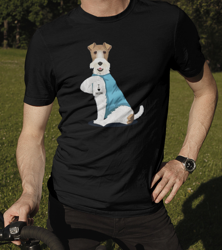 Fox Terrier I Love Mom Tattoo T-Shirt