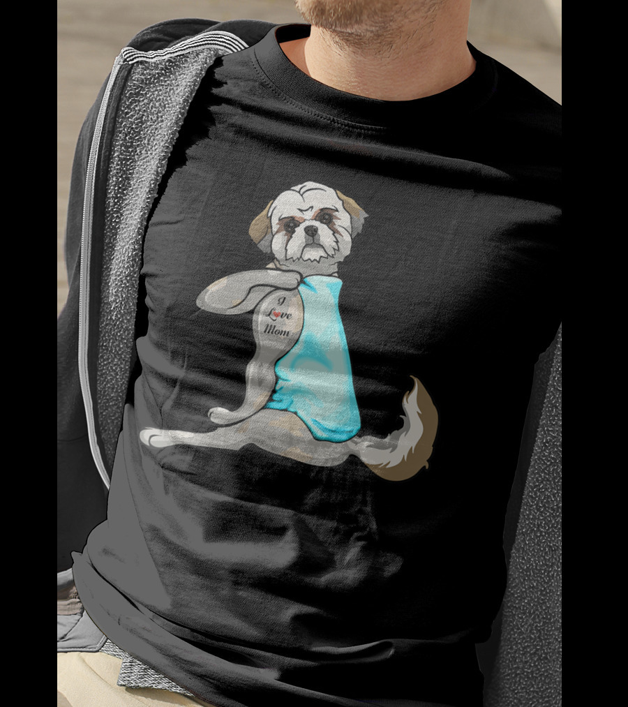 Shih Tzu I Love Mom Tattoo T-Shirt