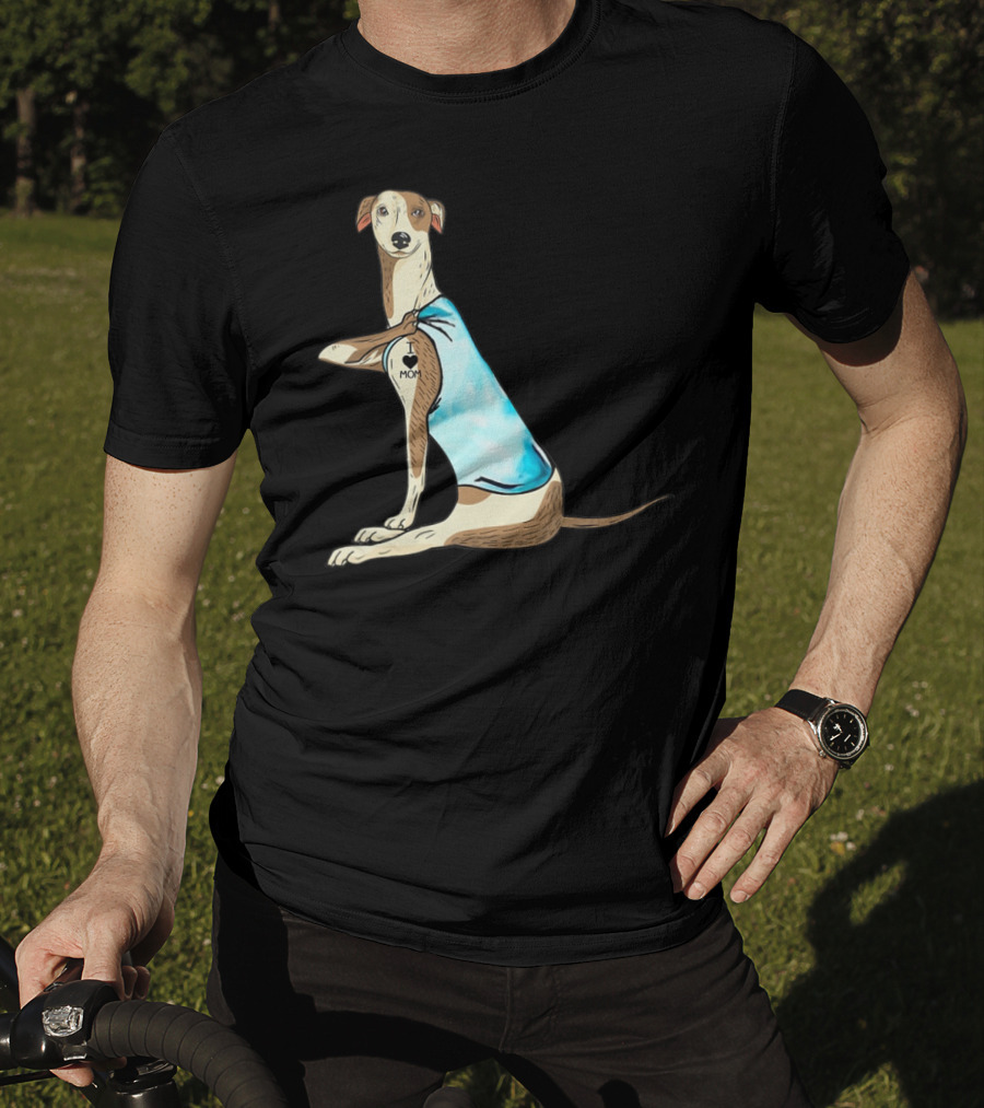 Whippet Dog I Love Mom Tattoo Iconic T-Shirt