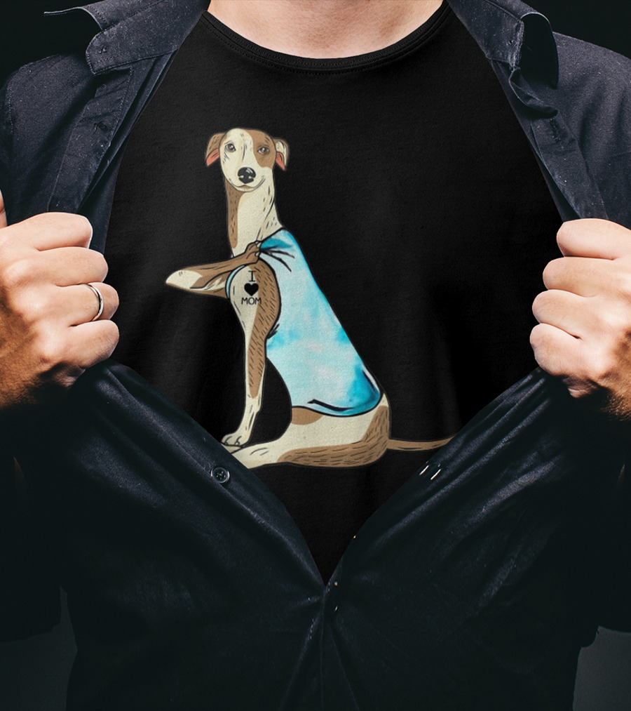 Whippet Dog I Love Mom Tattoo Iconic T-Shirt
