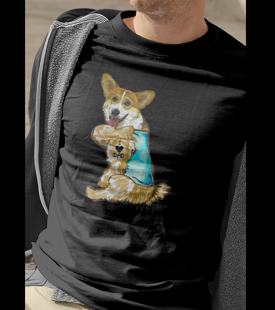 I Love Dad Corgi Father's Day For T-Shirt
