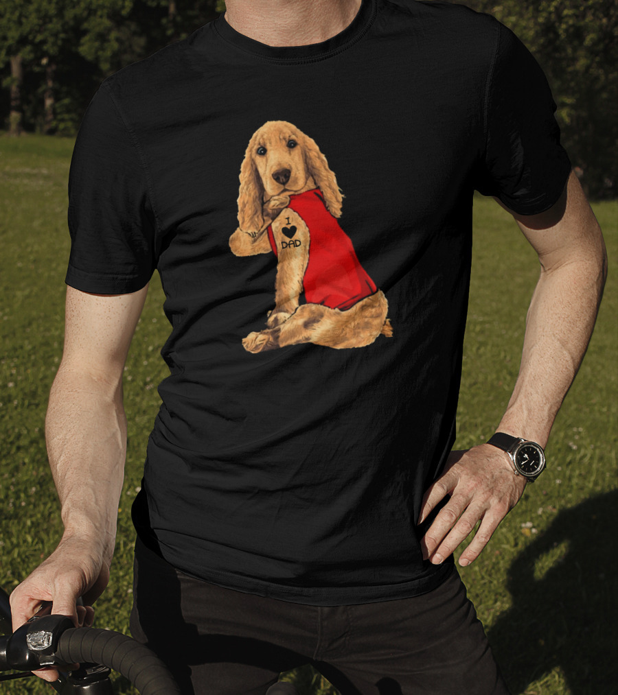 I Love Dad English Cocker Spaniel Red T-Shirt