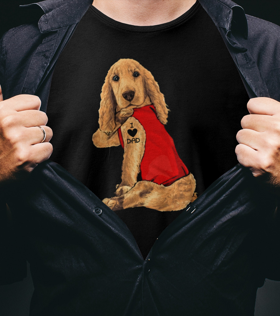 I Love Dad English Cocker Spaniel Red T-Shirt