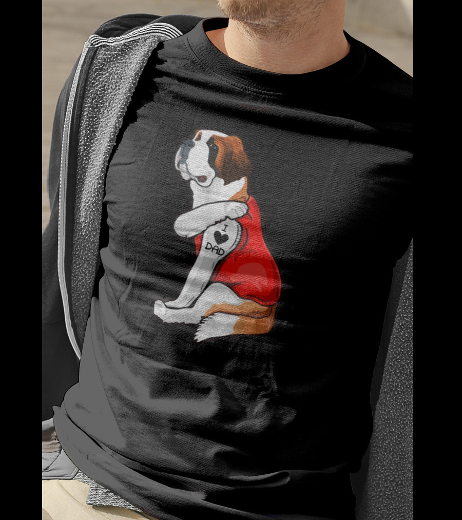 I Heart Dad Leonberger Dog Love Father Tattoo T-Shirt