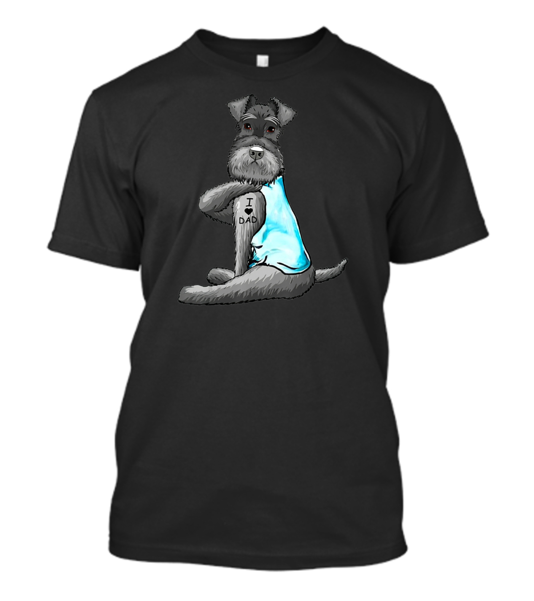 Schnauzer I Love Dad Tattoo T-Shirt