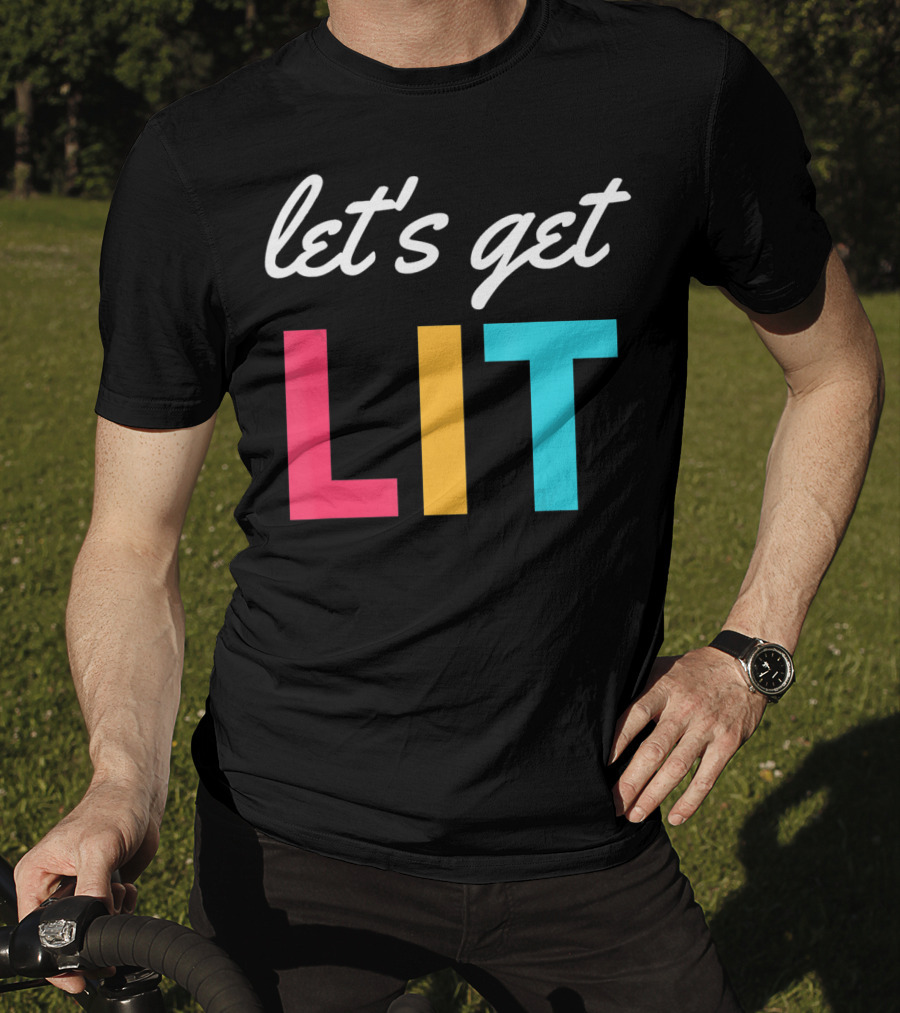 Let's Get Lit Funny Writers Teachers Retro T-Shirt