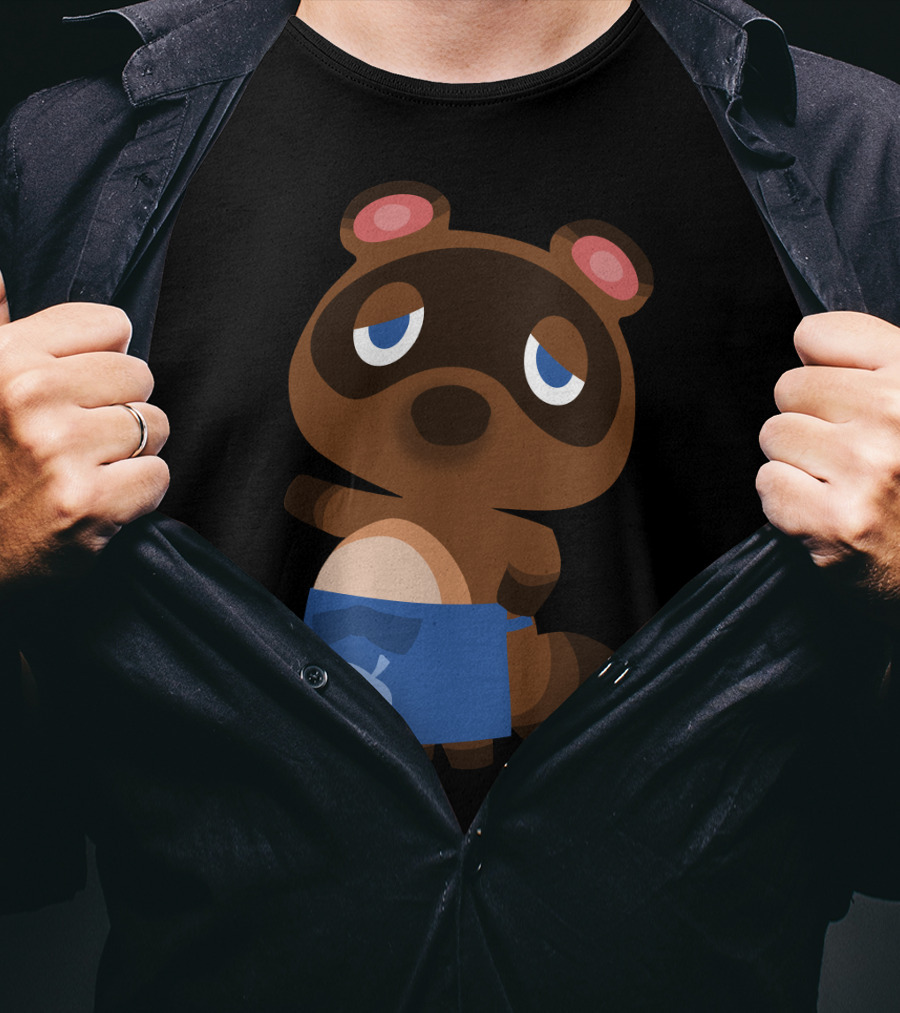 Tom Nook Animal Crossing Character Blue Apron T-Shirt