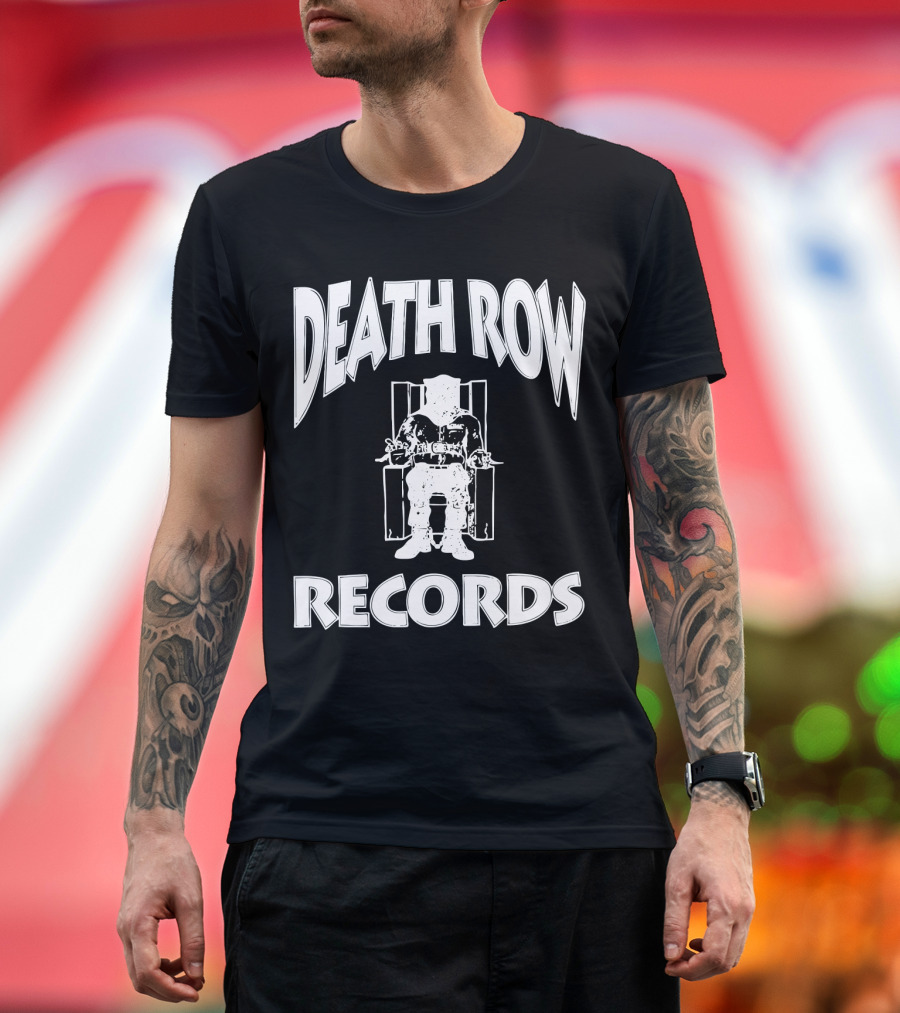 Death Row Records Electric Chair Logo Iconic Music Label T-Shirt
