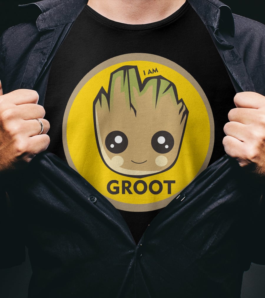 I AM GROOT Baby Groot Kawaii Face T-Shirt