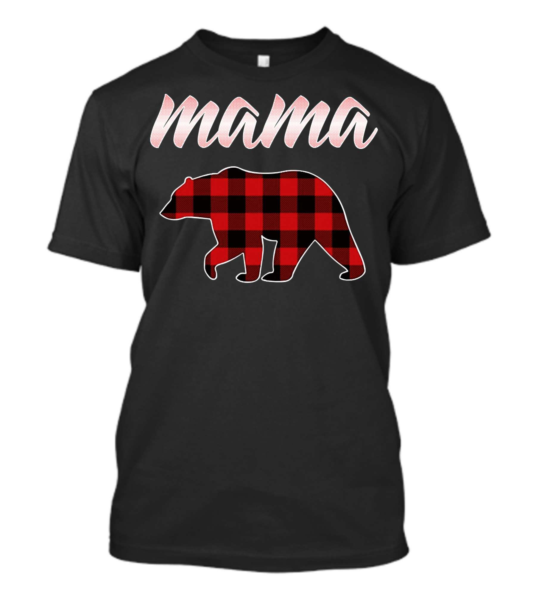 Mama Bear Buffalo Plaid Print T-Shirt