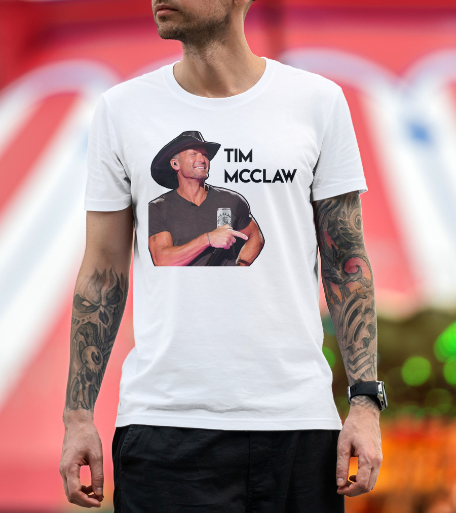 Tim McClaw White Claw Can Cowboy Hat T-Shirt