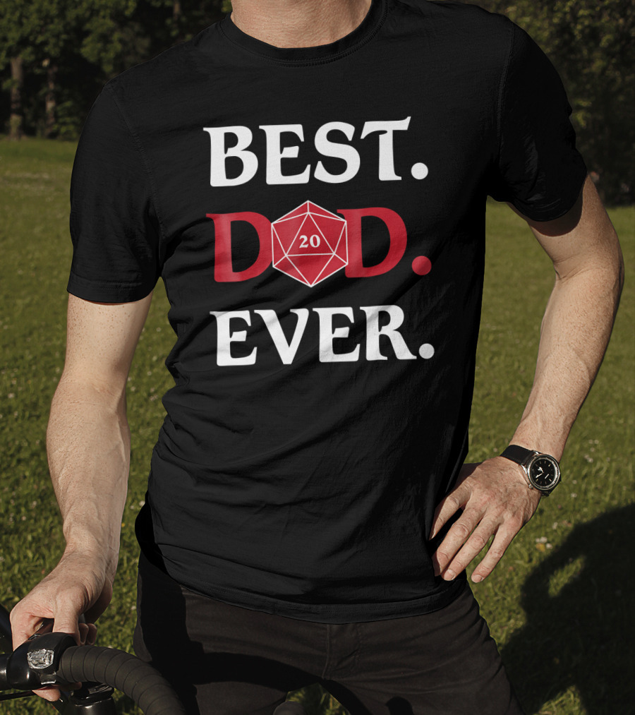 Best Dad Ever DnD 20 Sided Dice Role T-Shirt