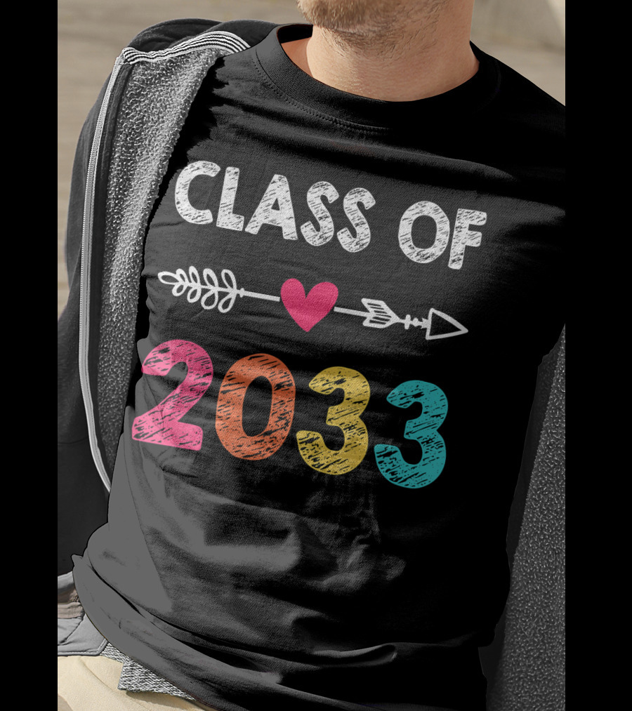 Class Of 2033 Heart Arrow Preschool Graduation T-Shirt
