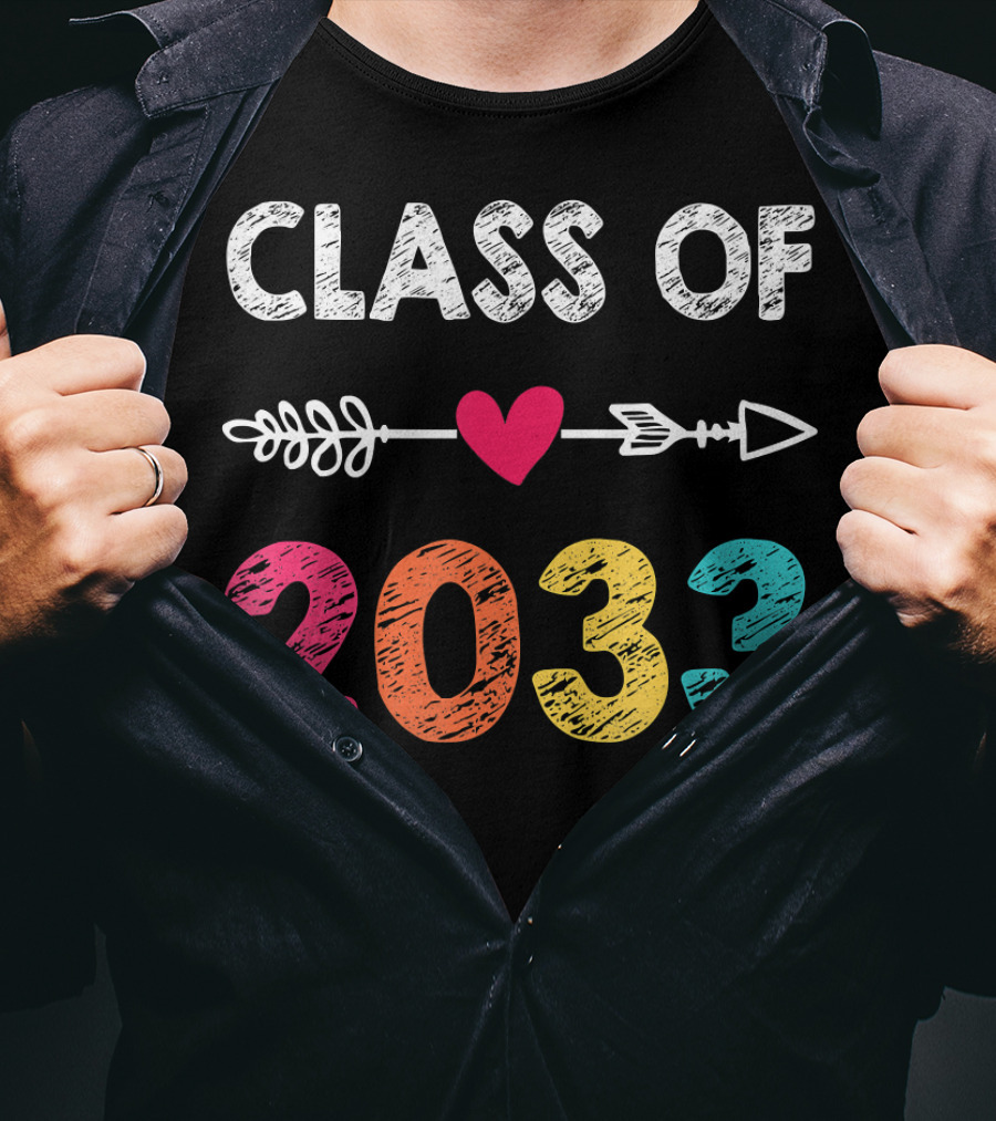 Class Of 2033 Heart Arrow Preschool Graduation T-Shirt