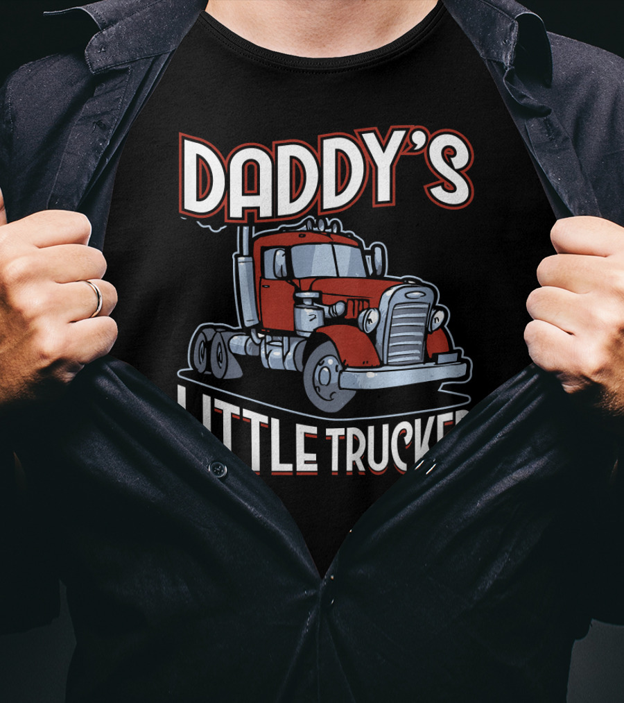 DADDY'S LITTLE TRUCKER Red Truck T-Shirt