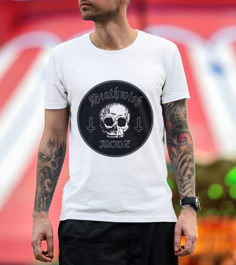 DeathWish Modz Skull with Inverted Crosses T-Shirt
