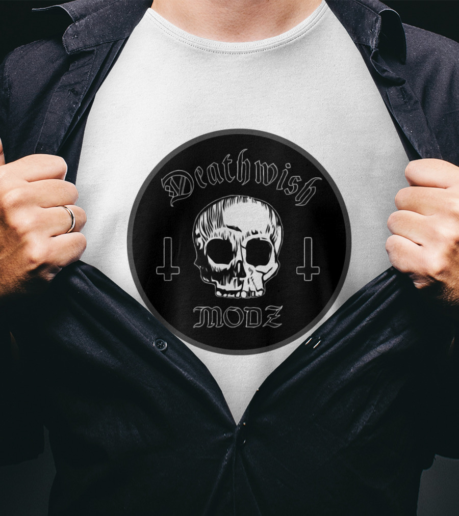 DeathWish Modz Skull With Inverted Crosses T-Shirt