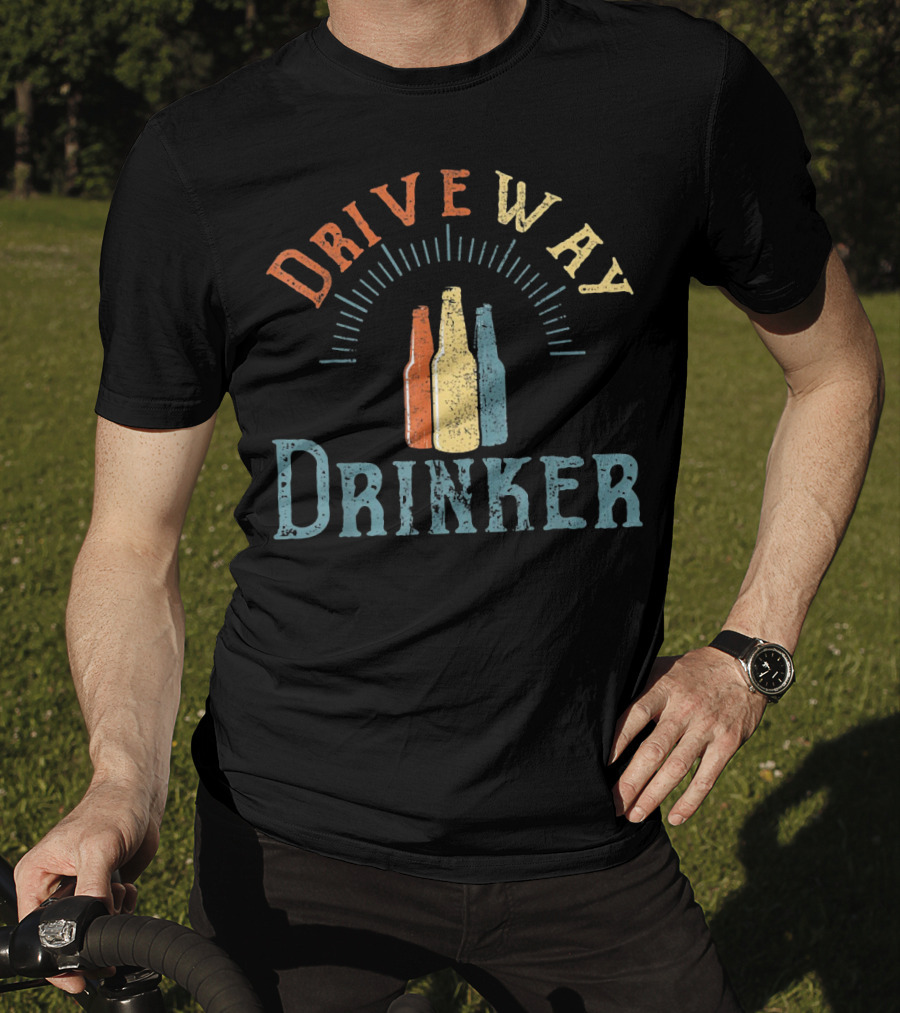 Driveway Drinker Vintage Colorful Beverage Bottles T-Shirt