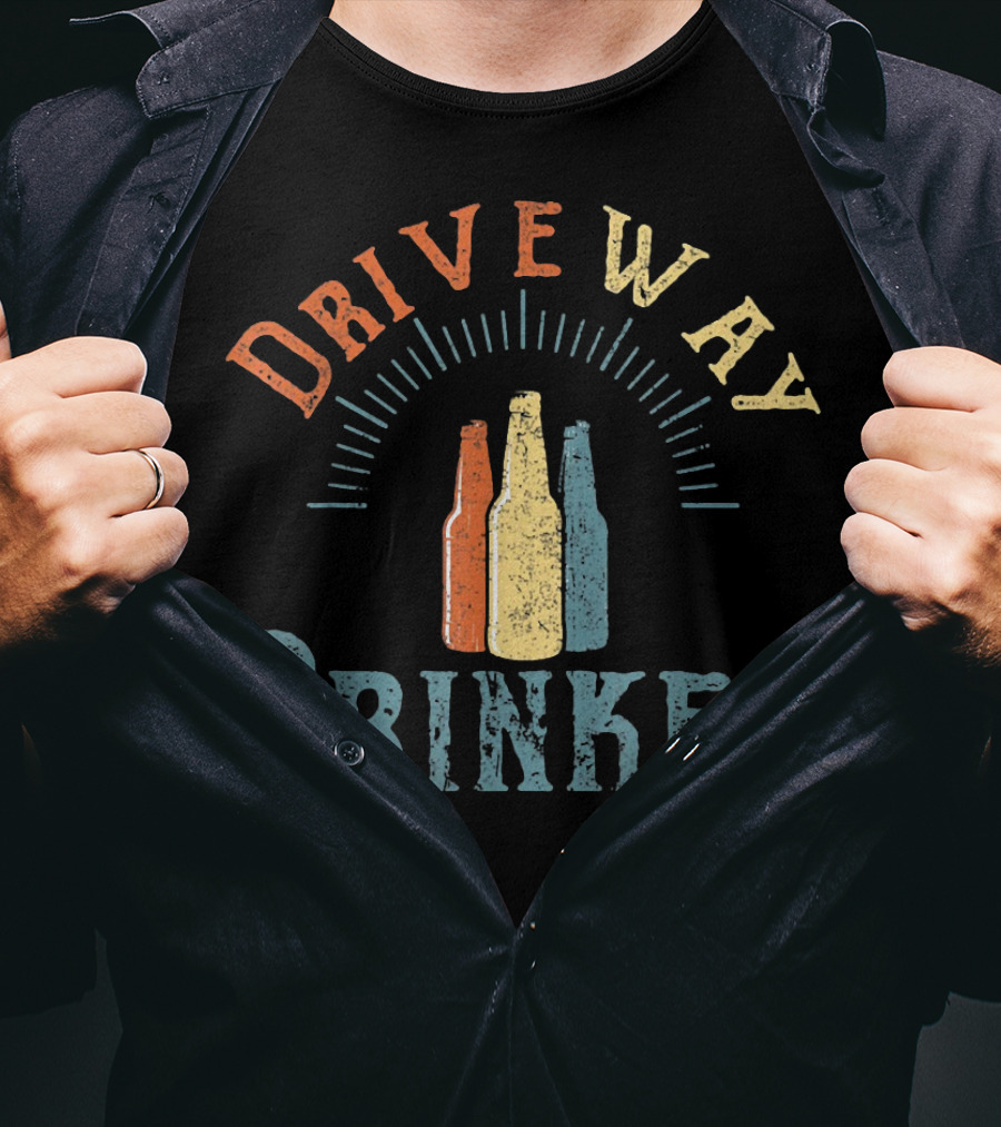 Driveway Drinker Vintage Colorful Beverage Bottles T-Shirt
