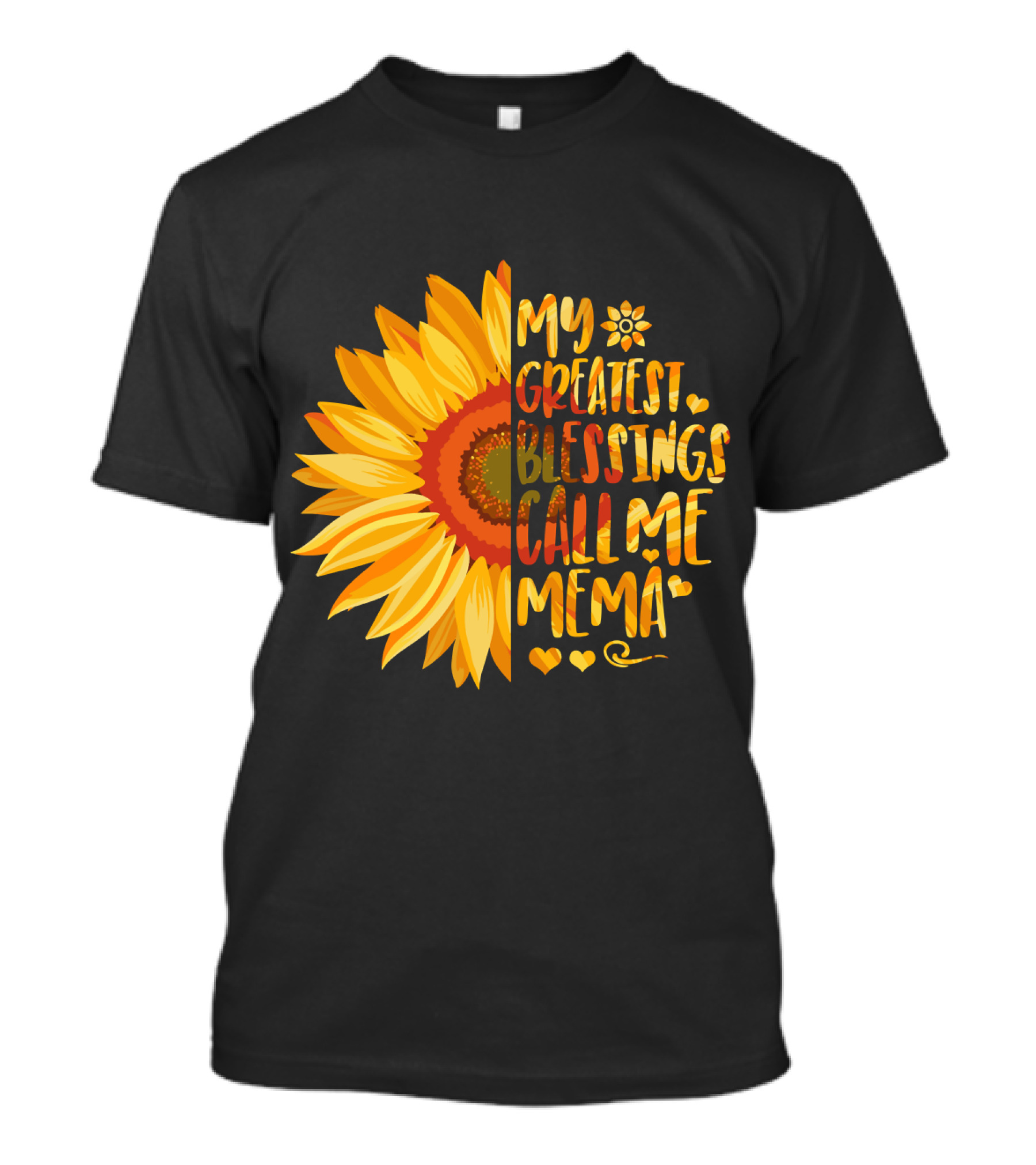 My Greatest Blessings Call Me Mema Sunflower Heart T-Shirt