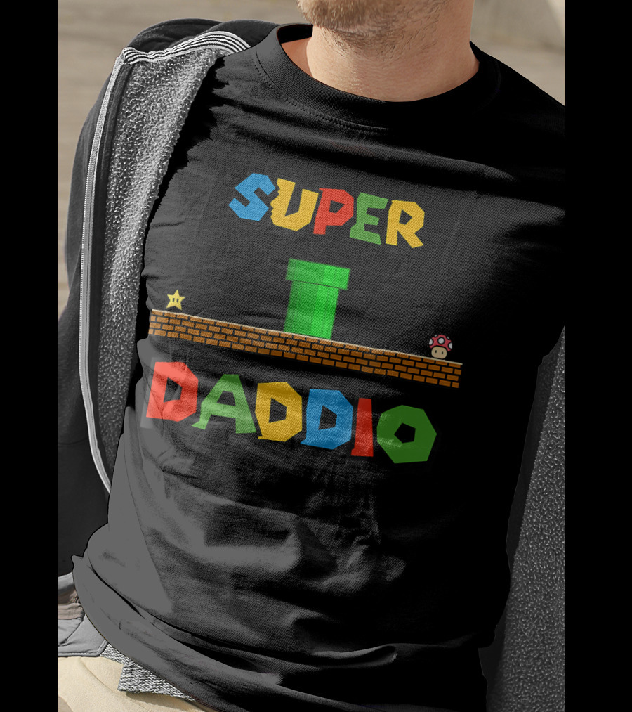 Super Daddio Nerdy Star Mushroom Pipe Block T-Shirt