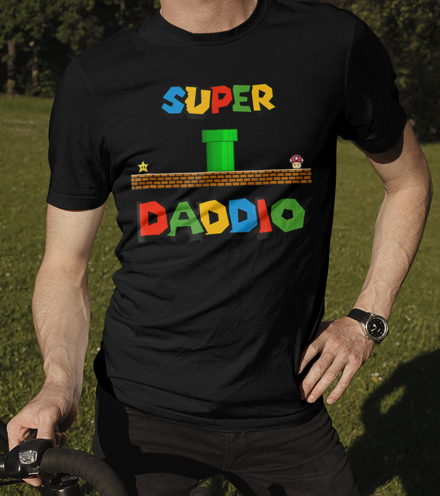 Super Daddio Nerdy Star Mushroom Pipe Block T-Shirt