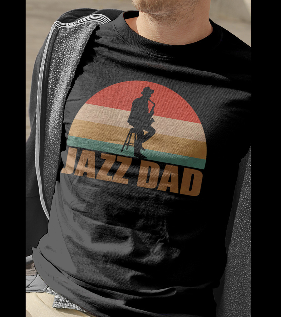 Jazz Dad Retro Vintage Saxophone T-Shirt