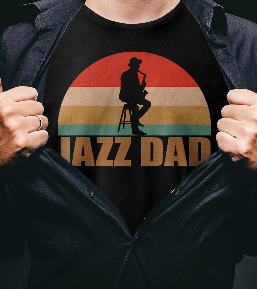 Jazz Dad Retro Vintage Saxophone T-Shirt