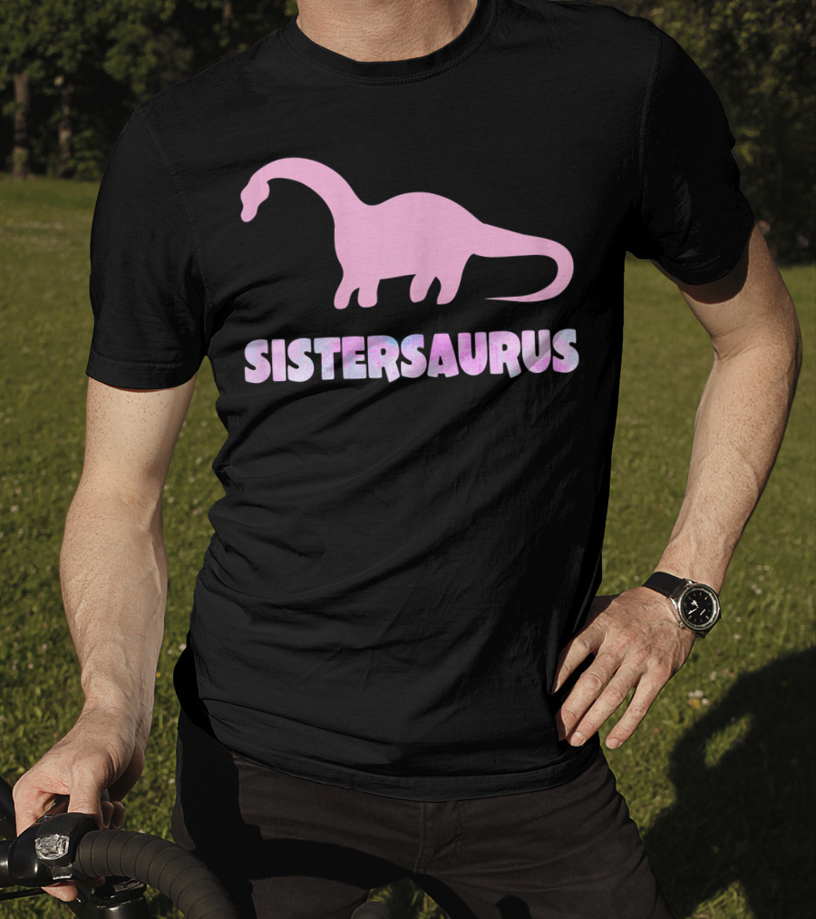 Sistersaurus Dinosaur Silhouette In T-Shirt