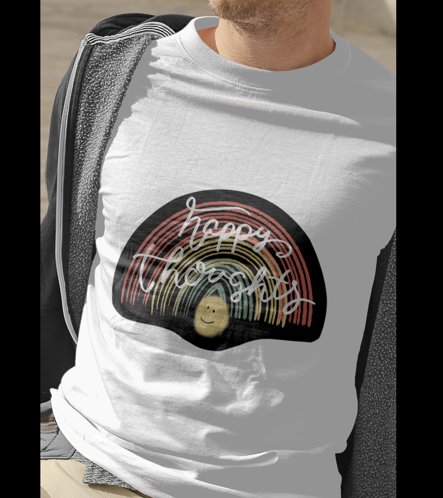 Happy Thoughts Rainbow Smiley Face T-Shirt