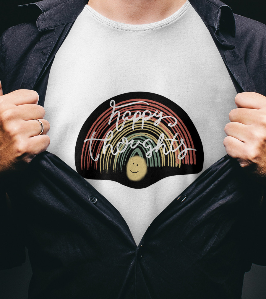 Happy Thoughts Rainbow Smiley Face T-Shirt