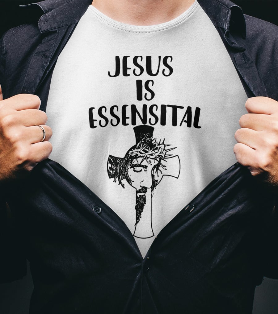 Jesus Is Essential Cross Crown Of Thorns T-Shirt