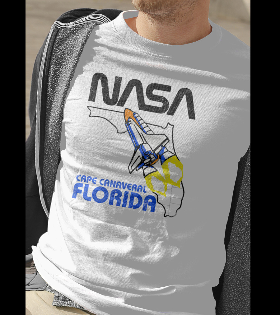 NASA Space Shuttle Florida Map Cape Canaveral T-Shirt