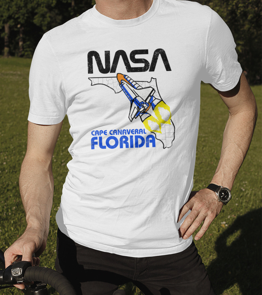 NASA Space Shuttle Florida Map Cape Canaveral T-Shirt